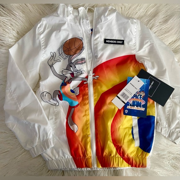 Space Jam Looney Tunes Bugs Bunny Members Only Kids Windbreaker Jacket